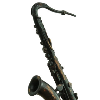 Statue saxophone noir avec effet rouillé H62 cm - SONG