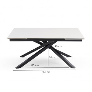 Table extensible 160/240 cm céramique gris foncé pied torsadé - UTAH 05