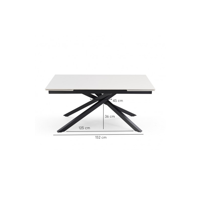 Table extensible 160/240 cm céramique gris marbré pied torsadé - DAKOTA 05