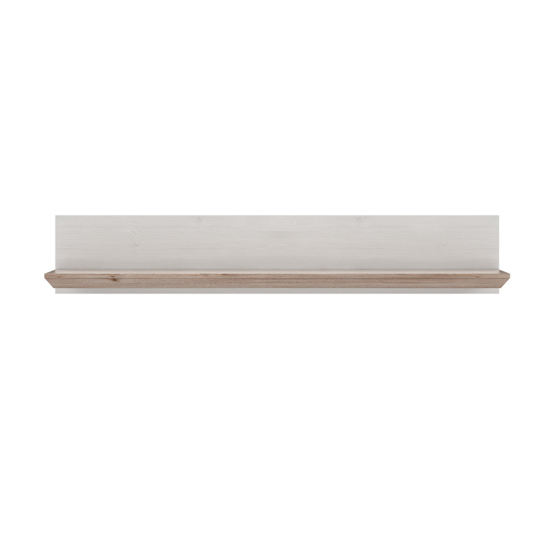 Etagère murale 205 cm décor chêne clair blanchi classique campagne - ANGELE