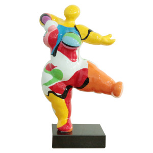 Statue femme dansant avec peinture multicolore H54 cm - LADY COLOR
