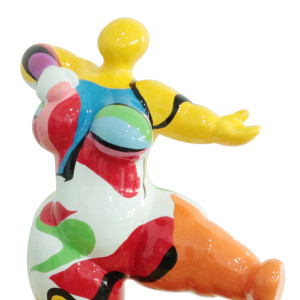 Statue femme dansant avec peinture multicolore H54 cm - LADY COLOR