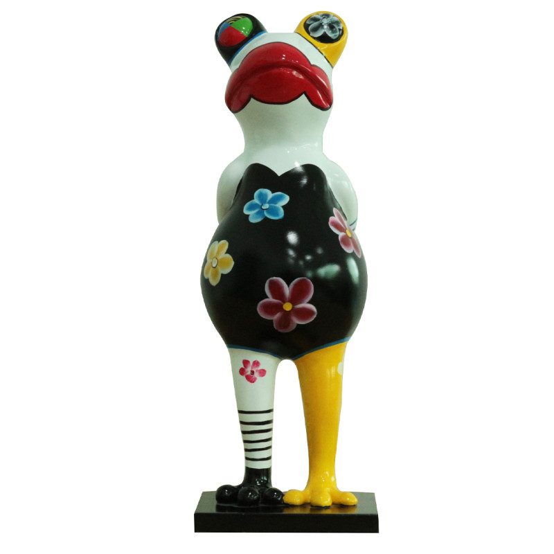 Statue grenouille debout peintures multicolores H46 cm - SAPO CRAZY