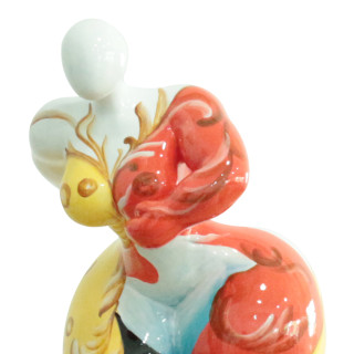 Statue femme sportive avec peinture ornements H52 cm - LADY QUEEN