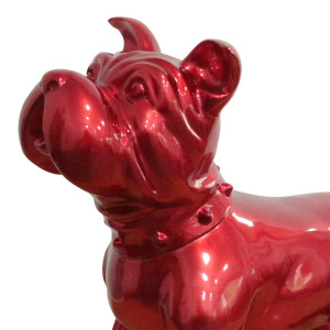 Statue chien staffordshire bull terrier rouge laqué H48 cm - SILVA