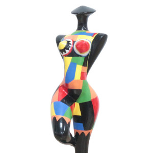 Statue silhouette femme debout avec formes multicolores H34 cm - SHAPE