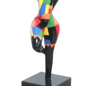 Statue silhouette femme debout avec formes multicolores H34 cm - SHAPE