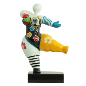 Statue femme dansant avec peinture multicolore H54 cm - LADY CRAZY