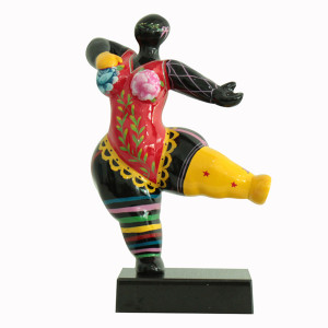 Statue femme dansant avec peinture abstraite H33 cm - LADY CIRCUS