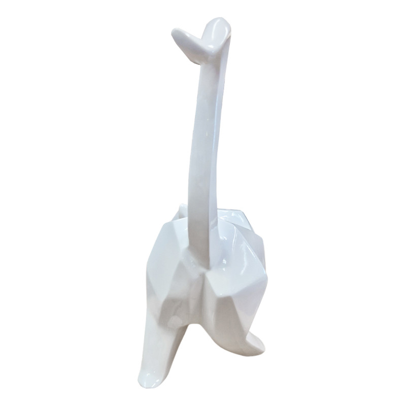 Statue chat géométrique et cubique blanc L43 cm - WHITE CAT