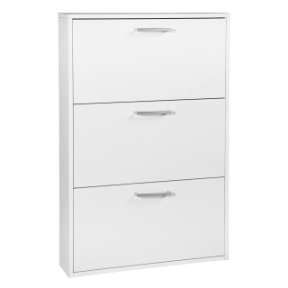 Meuble à chaussures décor blanc 3 tiroirs 9 paires H.100 cm - TIDY