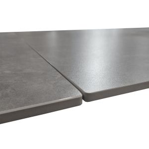 Table extensible 160/240 cm en céramique gris clair effet béton - LIMA