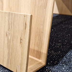 Table basse rectangulaire en bois clair avec porte magazines 119 x 35 x 60 cm - Naturel et Design - EKOS