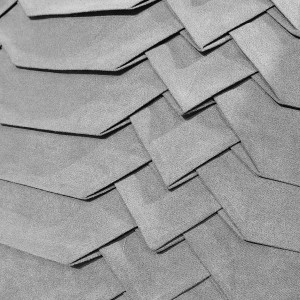 Lot de 2 coussins carrés 45 x 45 cm en tissu microfibre plié et géométrique gris foncé déhoussable - décoration salon - PANG