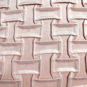 Lot de 2 coussins carrés 45 x 45 cm en velours rose et plis formes géométriques déhoussable - décoration salon - ROSIE