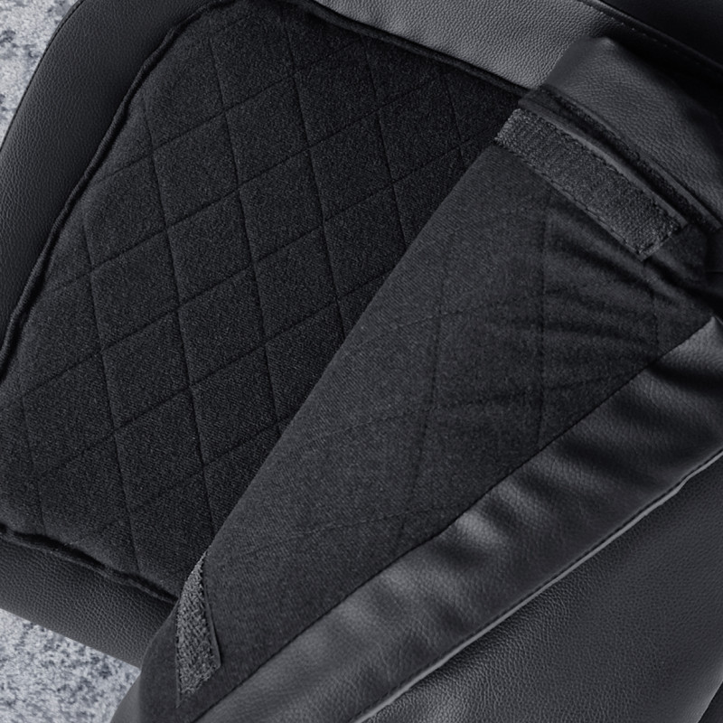 Lot de 2 Chaises en Simili Noir avec Coussin Assise Détachable et Piètement en Métal Noir  - RUZAN