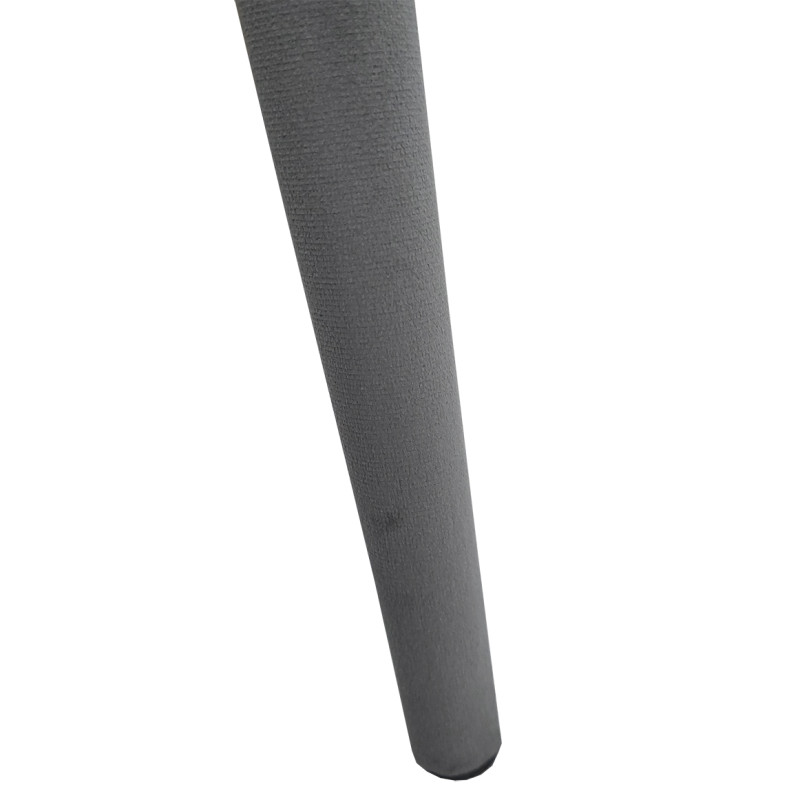 Chaise de repas en velours doux gris foncé avec accoudoirs et piètement velours - SWEET