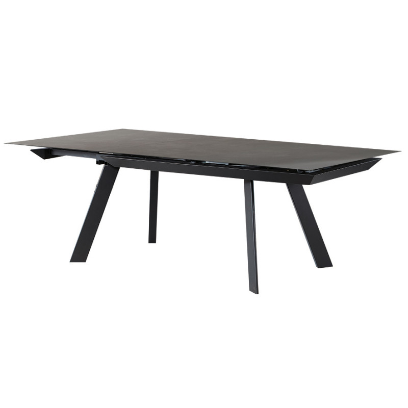 Table extensible 160 à 240 cm céramique gris pieds acier - DRAKKAR