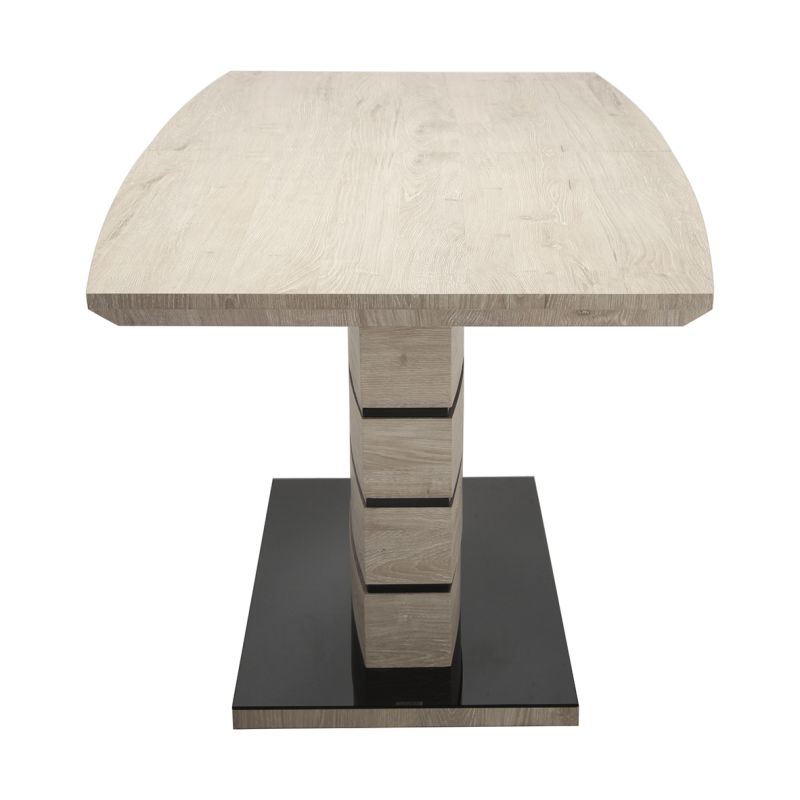Table de repas extensible 140/180 cm décor chêne clair - LEANDRE