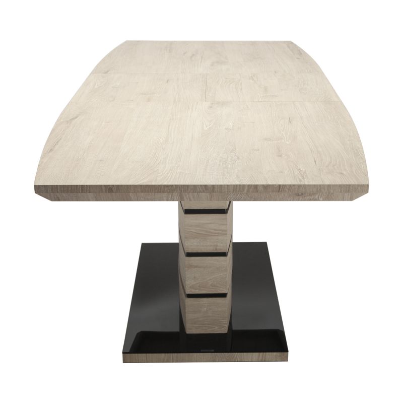 Table de repas extensible 140/180 cm décor chêne clair - LEANDRE