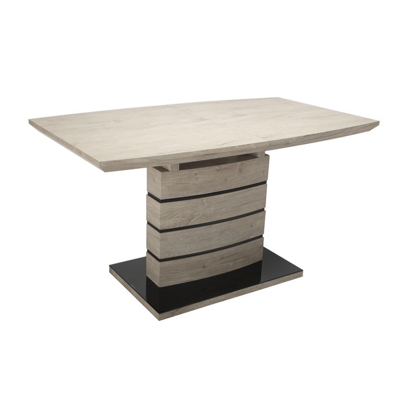 Table de repas extensible 140/180 cm décor chêne clair - LEANDRE