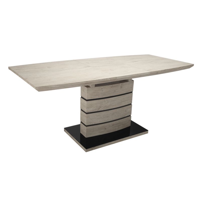 Table de repas extensible 140/180 cm décor chêne clair - LEANDRE