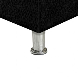Sommier 90 x 190 cm en Simili Noir avec Piètements en Métal Inclus - REMIMOS