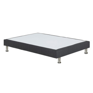 Sommier 180 x 200 cm en Tissu Gris Anthracite avec Piètements en Métal Inclus - REMIMOS