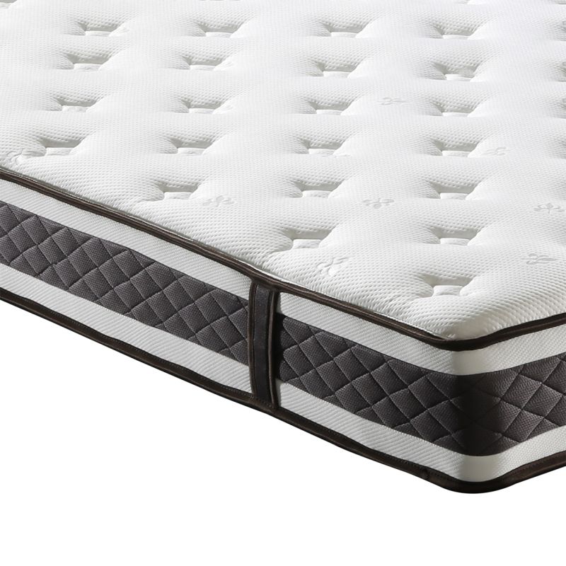 Pack Lit Sommier en Tissu Gris Clair avec Piètements et Matelas 180 x 200 cm Inclus - REMIMOS