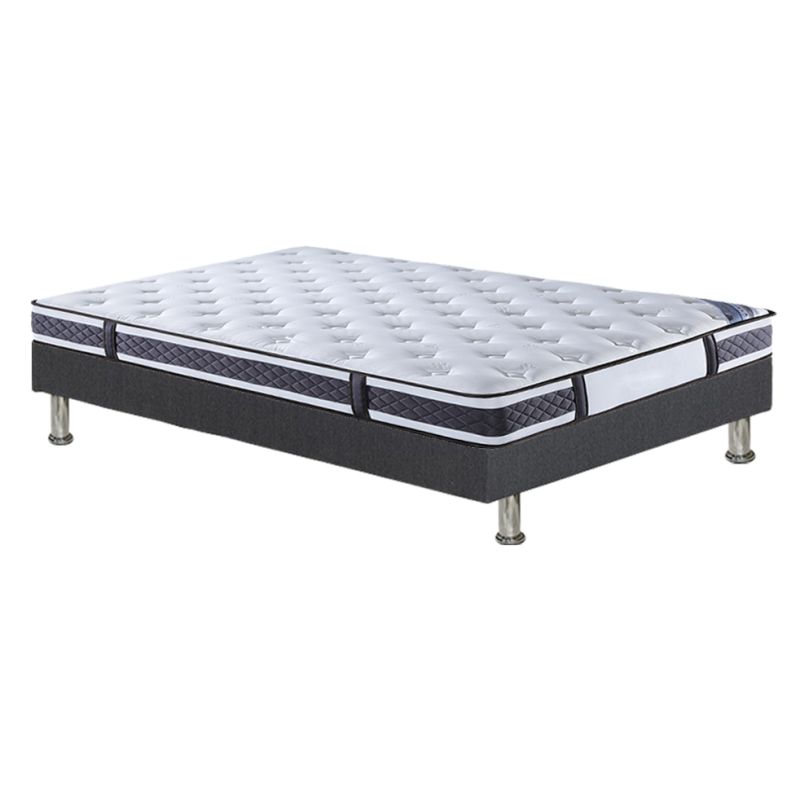 Pack Lit Sommier en Tissu Gris Anthracite avec Piètements et Matelas 90 x 190 cm Inclus - REMIMOS