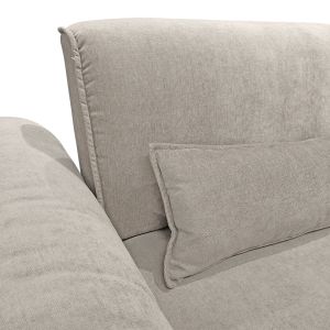 Canapé angle gauche tissu microfibre taupe dossiers réglables - BILLY