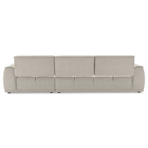 Canapé angle gauche tissu microfibre taupe dossiers réglables - BILLY