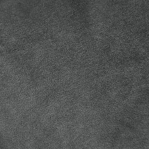 Fauteuil velours gris capitonné avec piètement métal noir - BRIO