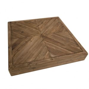 Table basse carré en bois recyclé longueur 100 cm - CHALET