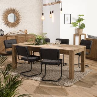 Table de repas rectangulaire 200 cm en bois recyclé - CHALET