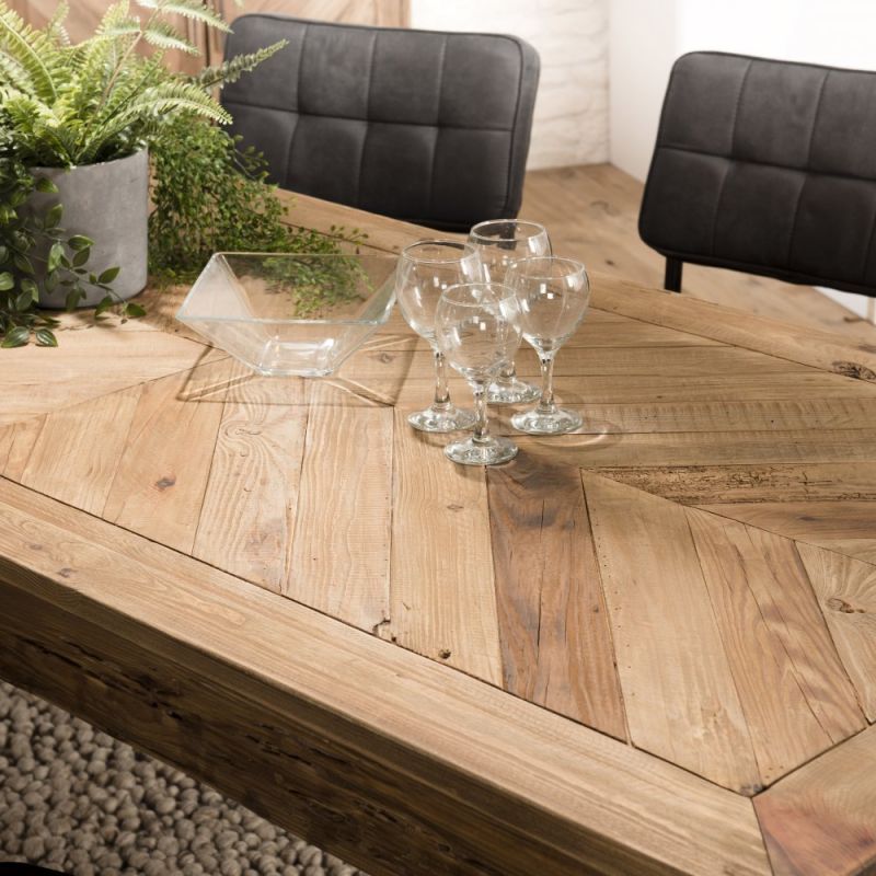 Table de repas rectangulaire 200 cm en bois recyclé -CHALET