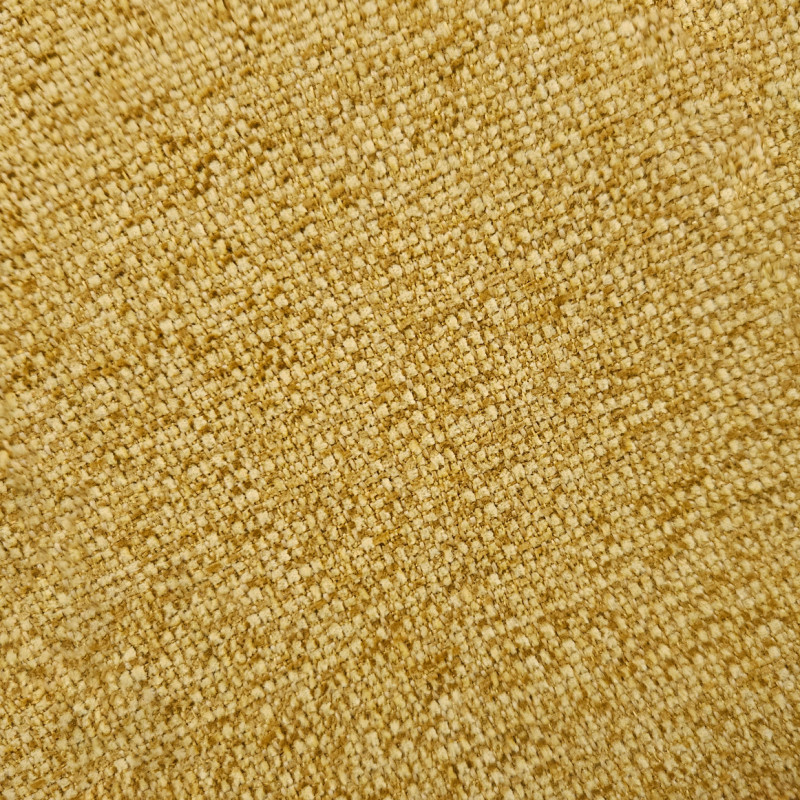 Fauteuil avec Coussins Déhoussables Revêtement en Tissu Chiné Jaune et Pieds en Métal Noir - BOON