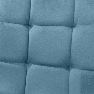 Lot de 2 chaises en Tissu Velours doux bleu matelassé et piétement métal Noir - Design Contemporain Chic - LOUISE 2