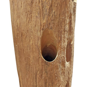Range-bouteilles tronc d'arbre en teck brut 180 cm avec socle carré - décoration naturelle bord de mer - TOKELA