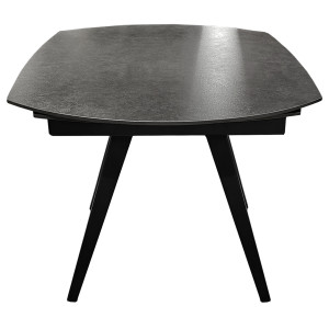 Table de Repas Ovale Extensible 120 à 180 cm Céramique Gris et Pieds Évasés Métal Noir - ADELPHIA 3