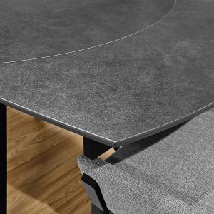 Table extensible ovale 120/180 cm céramique gris et métal - ADELPHIA 3