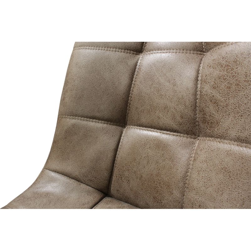 Lot de 2 chaises aspect simili marron vieilli piétement métal - MUSE