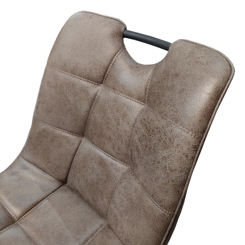 Lot de 2 chaises aspect simili marron vieilli vintage piétement métal - MUSE