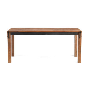 Table de repas rectangulaire 180 cm en bois de manguier et métal gris anthracite aspect vieilli - RUST