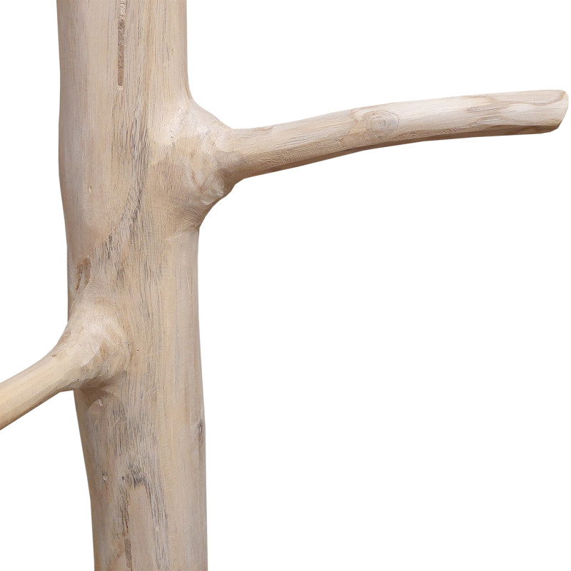 Porte-manteau en bois de teck brut blanchi 200 cm avec pied - naturel bord de mer - MIRA