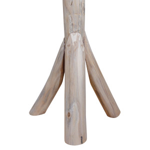 Porte-manteau en bois de teck brut blanchi 200 cm avec pied - naturel bord de mer - MIRA