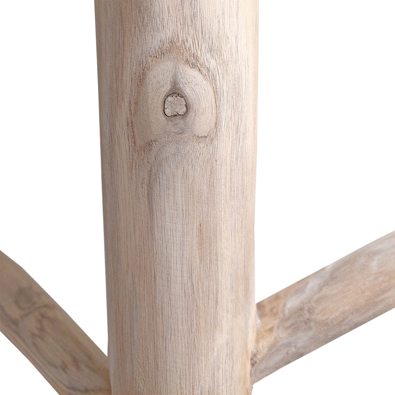 Porte-manteau en bois de teck brut blanchi 200 cm avec pied - naturel bord de mer - MIRA