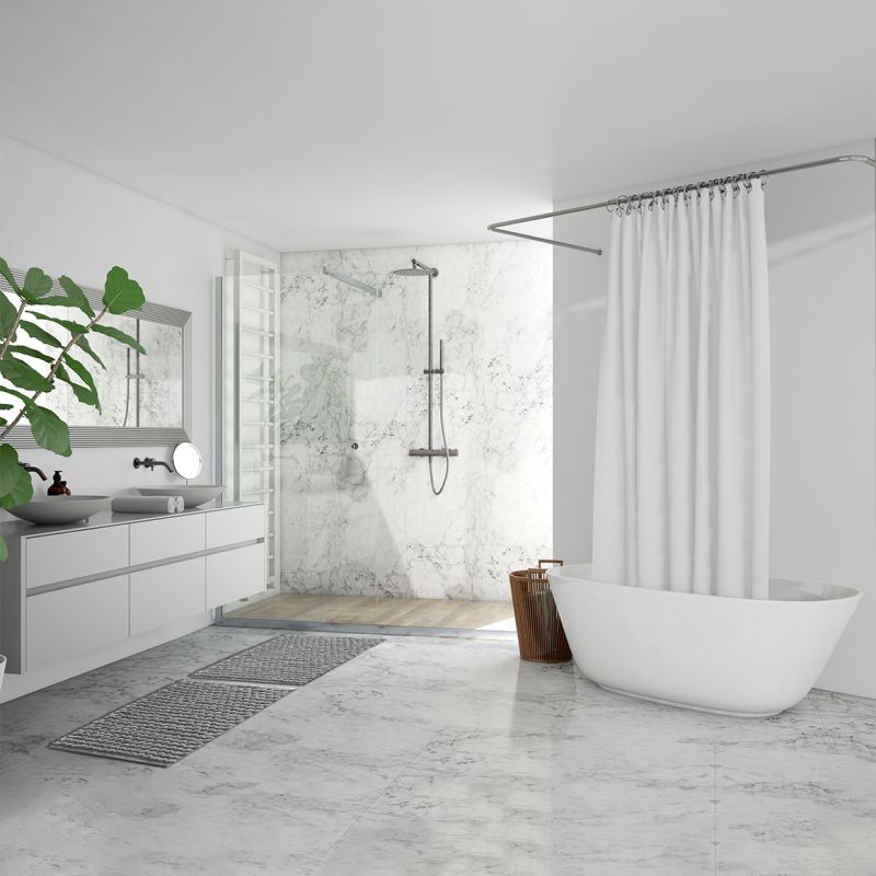 Lot de 2Tapis de Salle de Bain Rectangulaire 40 x 60 cm en Coton avec Mini Pompon Gris - MARIE