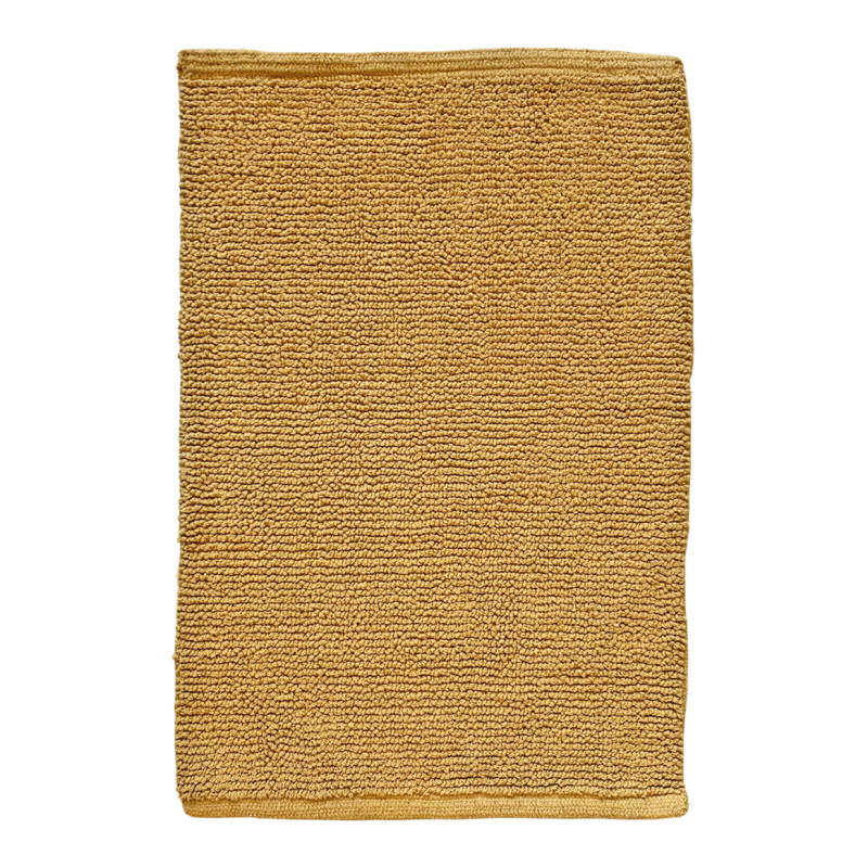 Tapis de Salle de Bain Rectangulaire 40 x 60 cm en Coton Jaune Moutarde - PEPPO