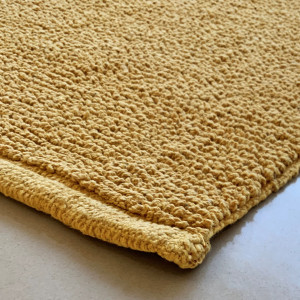 Tapis de Salle de Bain Rectangulaire 40 x 60 cm en Coton Jaune Moutarde - PEPPO